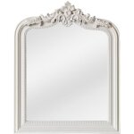 Miroir trumeau avec moulures en bois de paulownia - l. 80 x h. 100 cm - blanc mat - novara Miroir trumeau avec moulures en bois de paulownia - l. 80 x h. 100 cm - blanc mat - novara