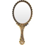Miroir vintage poche voyage main maquillage ovale femmes beaut� (bronze)