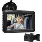Miroir de voiture pour bb, camra 4, 3'' hd 1080p pour sige - auto d'enfant, vue large et claire pour ...