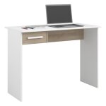 Miroytengo - bureau pour jeunes mod�le riviera en blanc mat et ch�ne japonais 101 cm