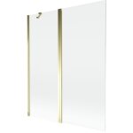 Mexen - mist paroi de douche 2 battants 140 x 150 cm, transparent, dor� - 8a9 - 140 - 011 - 50 - 00