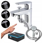 Mitigeur de baignoire, 1 trou,  poser, montage sur bord, avec douchette, sotbe