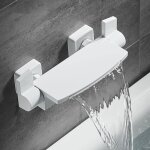 Mitigeur baignoire blanc cascade mural robinet baignoire fix au mur pour salle de bains robinet de bain ...