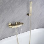 Mitigeur baignoire cascade avec douchette robinet de baignoire en laiton robinet douche montage mural ...