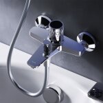 Am. pm - mitigeur baignoire chrome robinet baignore main mont� mur pour salle de bains m�langeur de baignoire ...