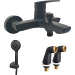 Paini france - mitigeur bain douche mural paini ruby + minikit douchette 3 jets rond ruby + colonnettes ...