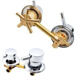 Mitigeur cabine de douche, 5 voies sortie d'eau filetage / intubation, entraxe 10cm / 12, 5cm mitigeur ...