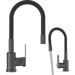 Granitan - mitigeur de cuisine gris gun black metallic flexible spout tap grado 85111860 Granitan - mitigeur de cuisine gris gun black metallic flexible spout tap grado 85111860