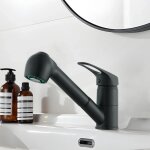 Mitigeur de cuisine noir avec douchette extractible 2 jets robinet cuisine pivotant 360 eau froide et ...