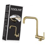 Toolive - mitigeur cuisine rabattable, robinet cuisine rabattable d'or bross en acier inoxydable, robinet ...