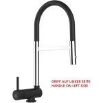 Mitigeur de cuisine rabattable robinet sous fentre 6cm, poigne  gauche, avec bec pivotant 360 et ...