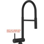 Vizio - mitigeur de cuisine rabattable robinet sous fentre 6cm, poigne  gauche, avec bec pivotant ...