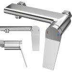 Mitigeur douche murale selva en finition chrom�e - design moderne avec raccord pour flexible, entraxe ...