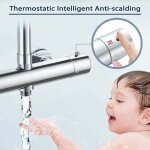 Mitigeur douche thermostatique 2 sorties en laiton, robinet thermostatique de douche avec double sortie ...