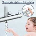 Mitigeur douche thermostatique 2 sorties en laiton, robinet thermostatique de douche avec double sortie ...