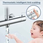 Mitigeur douche thermostatique 2 sorties, robinet thermostatique de douche en laiton, mitigeur douche ...