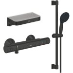 Mitigeur douche thermostatique grohe precision start + ensemblede douche avec barre 2 jets + panier douche ...