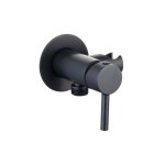 Mitigeur encastr� rond avec support int�gr� noir mat tecom