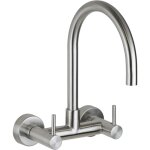 Mitigeur d'évier de cuisine mural en inox avec bec haut réglable pollini ap5589 acier inoxydable Mitigeur d'évier de cuisine mural en inox avec bec haut réglable pollini ap5589 acier inoxydable