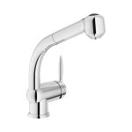 Mitigeur �vier avec douchette extractible nobili ovetto s�rie nu12513 / 8cr chrom� - laiton