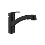 Grohe - mitigeur d'vier eurosmart avec douchette extractible saillie 227 mm, noir mat