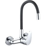 Mitigeur d'�vier java mural en caoutchouc souple noir