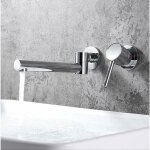 Sjqka mitigeur lavabo encastrable bec pivotant  180  robinet mural salle de bain laiton robinet salle ...
