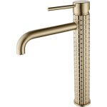 Mitigeur lavabo haut or bross� - robinetterie laiton � poser - style r�tro chic