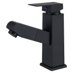 Cyslmuk - mitigeur de lavabo noir avec douchette extractible robinet salle bain � levier m�langeur monocommand ...