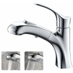 Mitigeur de lavabo robinet salle de bain avec douchette extractible jets d?eau mitigeur lavabo en laiton ...