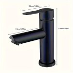Mitigeur de lavabo salle de bain en acier inoxydable 304 noir ? eau chaude et froide, robinet pour vasque ...
