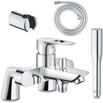Mitigeur m�canique grohe start loop avec colonnettes + douchette 1 jet vitalio get stick + flexible 1750 ...