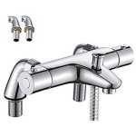 Mitigeur thermostatique baignoire, robinet thermostatique bain douche avec bouton de scuris  38c, ...
