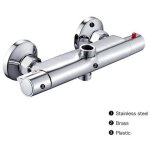 Mitigeur thermostatique de douche 2 sorties haute et basse robinet m�langeur anti - br�lure en laiton ...