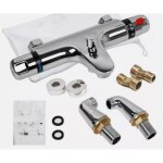 Mitigeur thermostatique de douche, mitigeur baignoire thermostatique, raccord filet 1 / 2 , laiton robinet ...