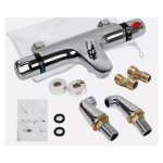 Mitigeur thermostatique de douche, mitigeur baignoire thermostatique, raccord filet 1 / 2 , laiton robinet ...
