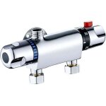 Mitigeur thermostatique de douche de bain, laiton chrom� mural douche barre de mixage vanne de d�rivation ...