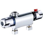 Mitigeur thermostatique de douche de bain, laiton chrom� mural douche barre de mixage vanne de d�rivation ...
