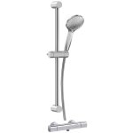 Mitigeur thermostatique douche mural july + ( barre et douchette ) chrome - jacob delafon - e35682 - ...