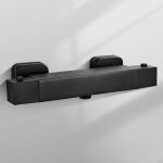 Mitigeur thermostatique douche noir, robinet thermostatique de douche anti - br�lure avec bouton s�curis� ...