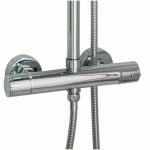Rhg mitigeur thermostatique rond double sortie pour colonne douche - chrom�