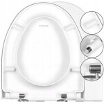Mkw lunette wc cersanit parva - 40 cm - blanc - antibact�rien - syst�me de fermeture douce