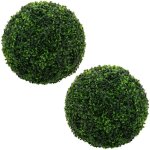 Ml - design lot de 2 boules de buis plantes artificielles, � 35 cm vertes, r�sistantes aux uv en plastique, ...