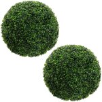 Ml - design lot de 2 boules de buis plantes artificielles, � 45 cm vertes, r�sistantes aux uv en plastique, ...