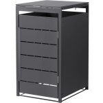 Ml - design abri cache pour 1 poubelle, 68x80x120 cm capacit� 240l, anthracite, en acier, couvercle rabattable ...