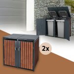 Ml - design - box pour 4 poubelles, 240l, 264x80x116, 3 cm, en acier / acier corten, anthracite / aspect ... Ml - design - box pour 4 poubelles, 240l, 264x80x116, 3 cm, en acier / acier corten, anthracite / aspect ...