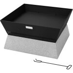 Ml - design - brasero de feu avec socle en céramique, 54x28, 5x54 cm, noir - beige, foyer coque carré ... Ml - design - brasero de feu avec socle en céramique, 54x28, 5x54 cm, noir - beige, foyer coque carré ...