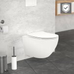 Ml - design - ecd germany wc suspendu sans rebord en cramique blanc mat, revtement nano, toilette murale ...