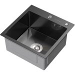 Ml - design �vier de cuisine, 45x45 cm, en acier inoxydable, anthracite rectangulaire, �vier � encastrer ...