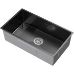 Ml - design Évier de cuisine xxl en acier inoxydable, 70x40 cm, anthracite, avec vidage et trop - plein, ... Ml - design Évier de cuisine xxl en acier inoxydable, 70x40 cm, anthracite, avec vidage et trop - plein, ...